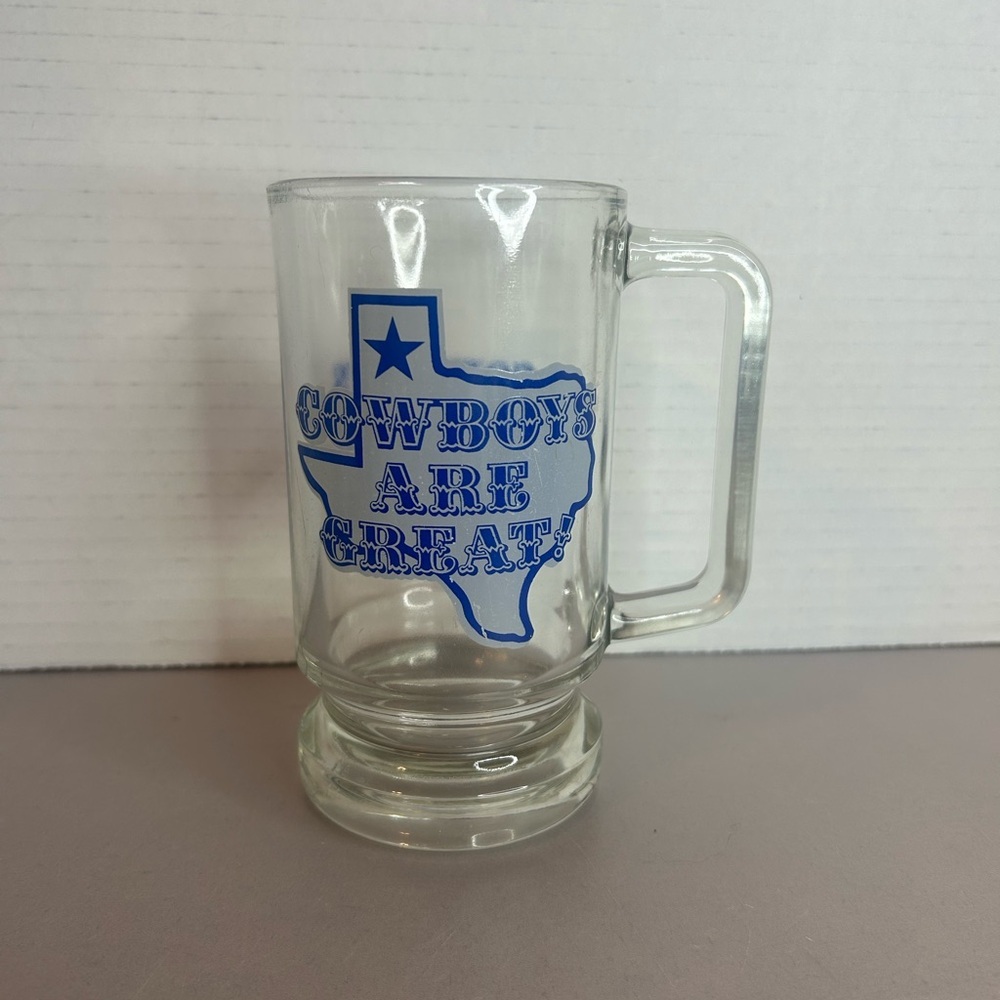 Vintage Dallas Cowboys Clear Glass Mug